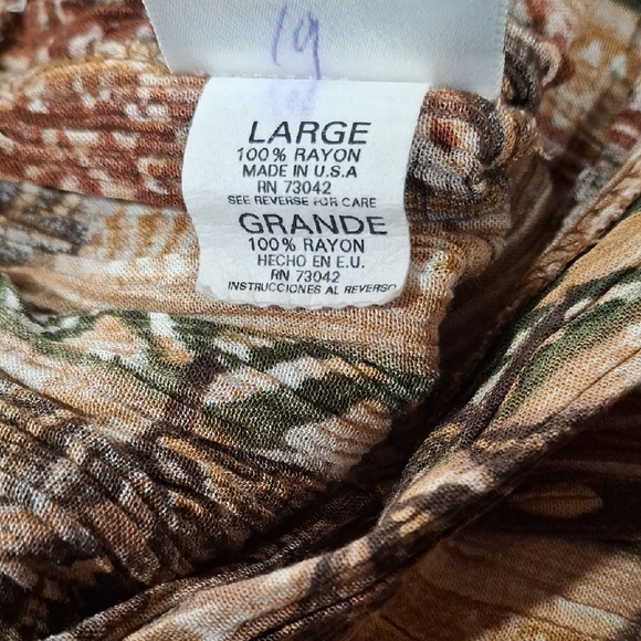 Jaclyn Smith Tan and Brown Pleated Midi Skirt Size L - Picture 4 of 4